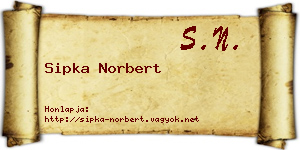 Sipka Norbert névjegykártya